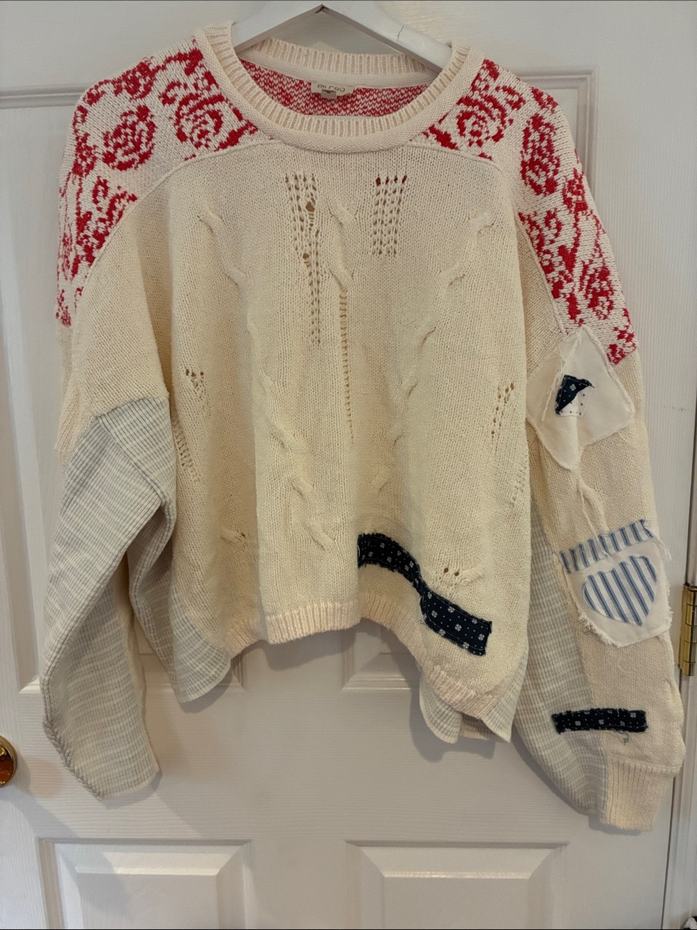 Pilcro Crew-Neck Patch Sweater - Picture 8 of 9